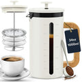 34 oz French Press Coffee Maker with Bamboo Wood Handle Borosilicate Glass R6372