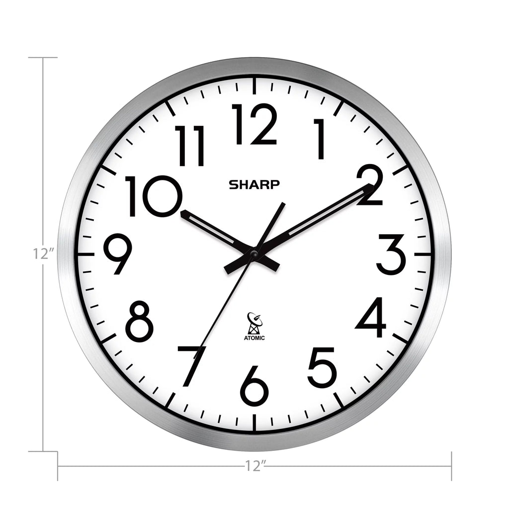 Silver Brushed Finish 12" Wall Clock L9792