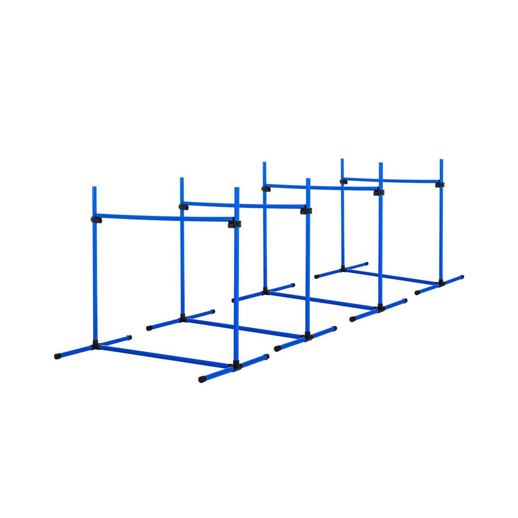 4 Piece Dog Agility Equipment with Adjustable Height Jump Bars Z21030