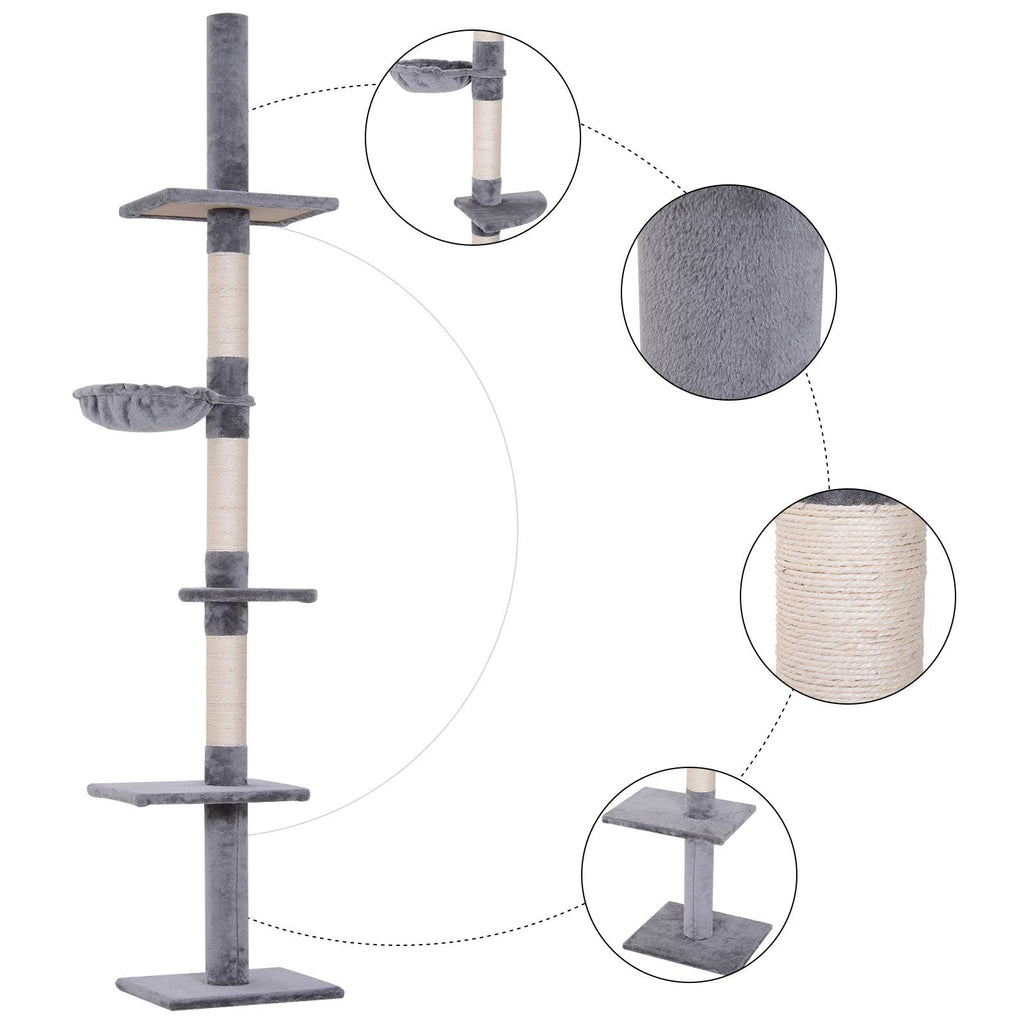 9 Adjustable Height Floor-To-Ceiling Vertical Cat Tree X51146