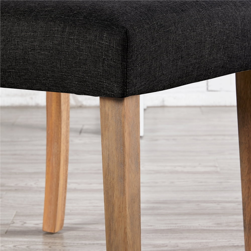 Black Fabric Upholstered High Back Dining Chair, Set of 2 L28379