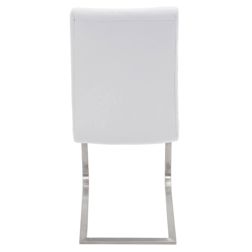 White Leather Dining Chair Set of 2 O4182