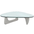 Modern Triangle Wooden Glass Top Coffee Table G148975