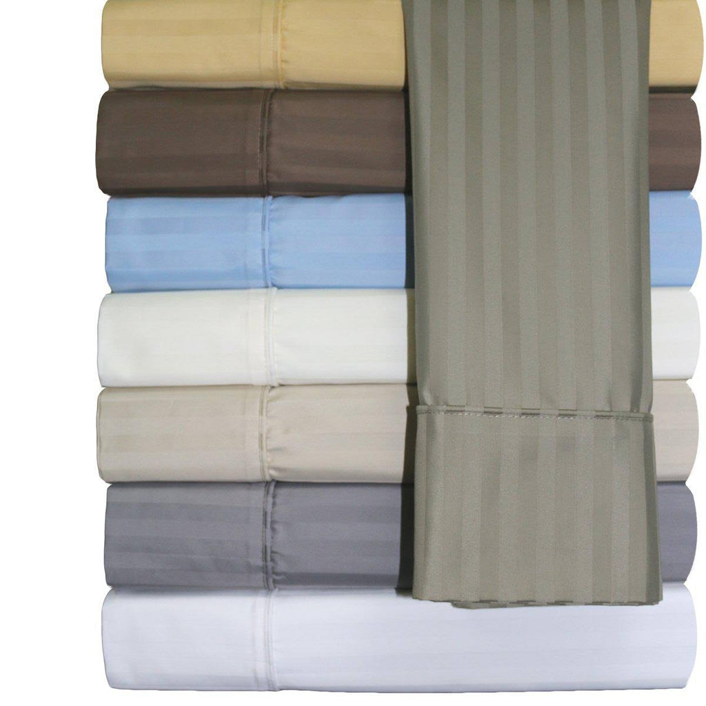 King / Ivory Striped Sheet Set C362