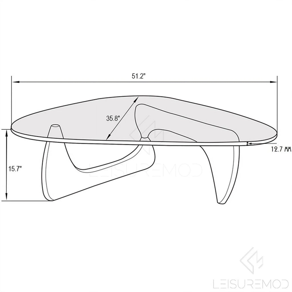 Modern Triangle Wooden Glass Top Coffee Table G148975