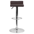 Black Vinyl Adjustable Height Barstool with Chrome Base H6138
