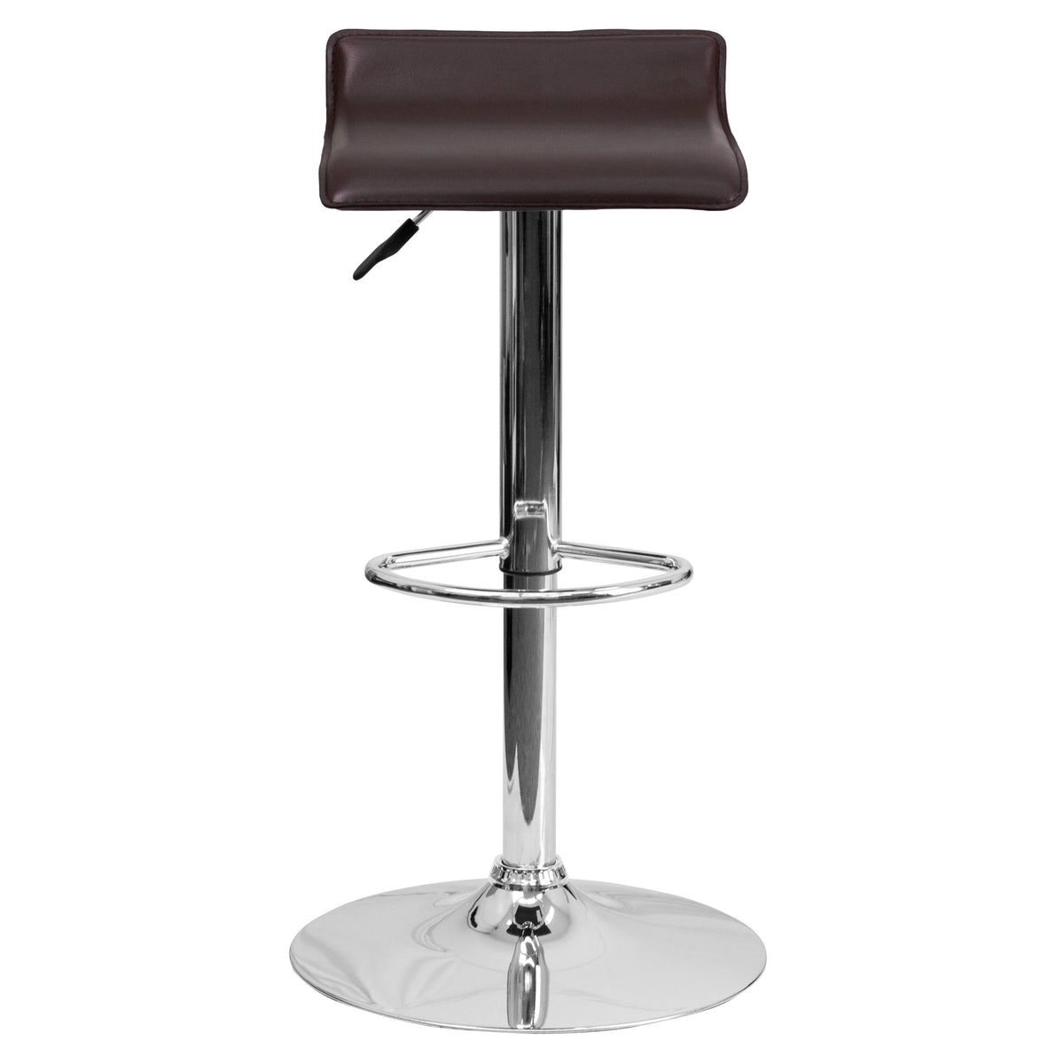 Black Vinyl Adjustable Height Barstool with Chrome Base H6138