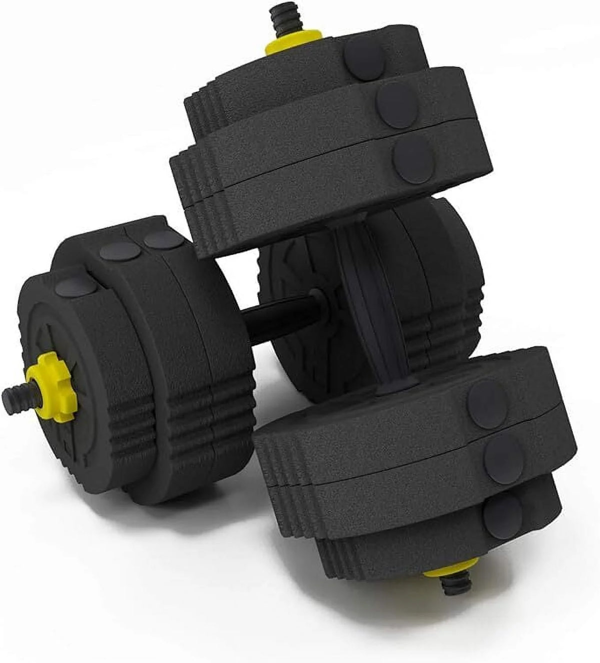 55lb Adjustable Dumbbells Set with Connecting Rod Black F5728