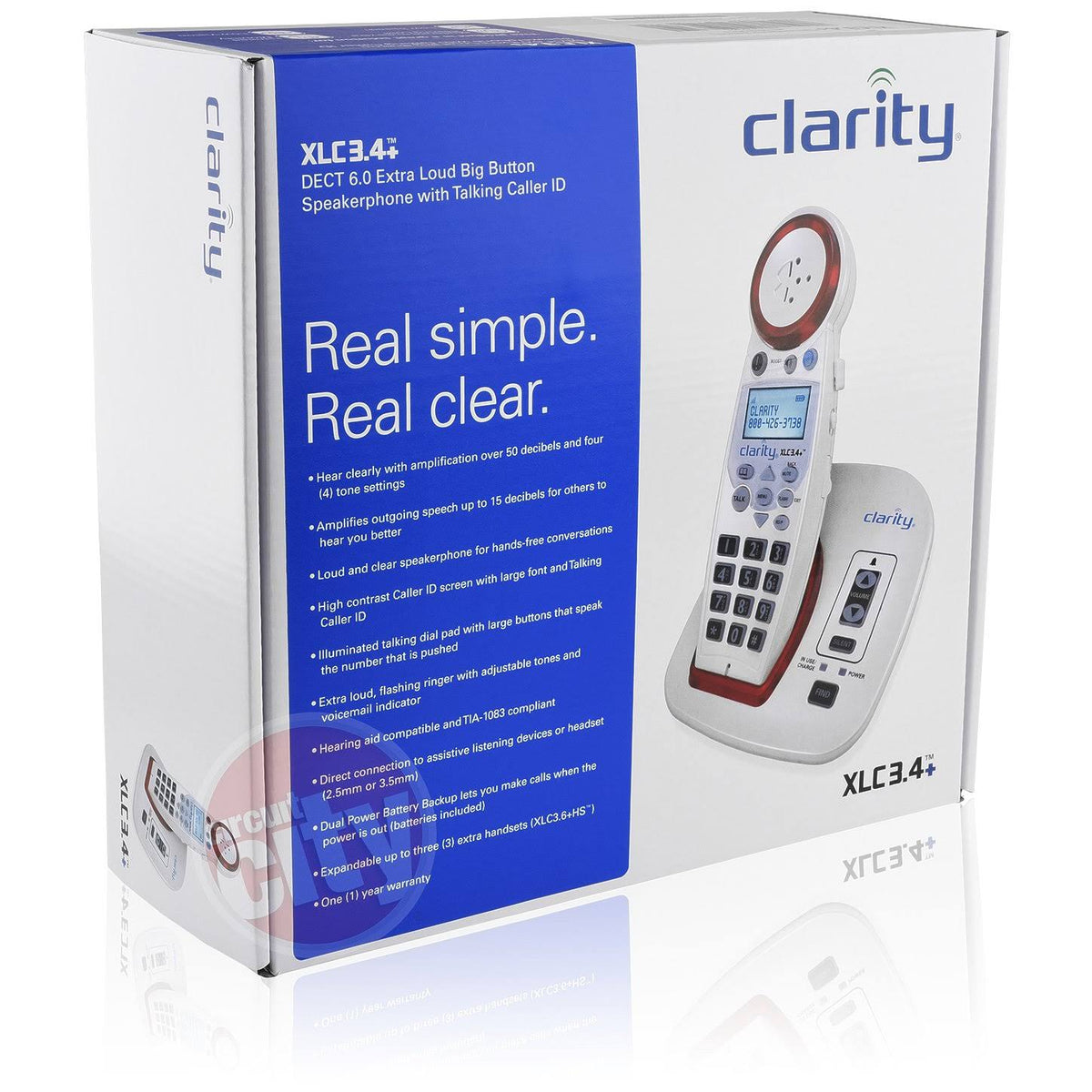 Ampified Cordless Phone with Microfiber Cleaning Cloth O7242