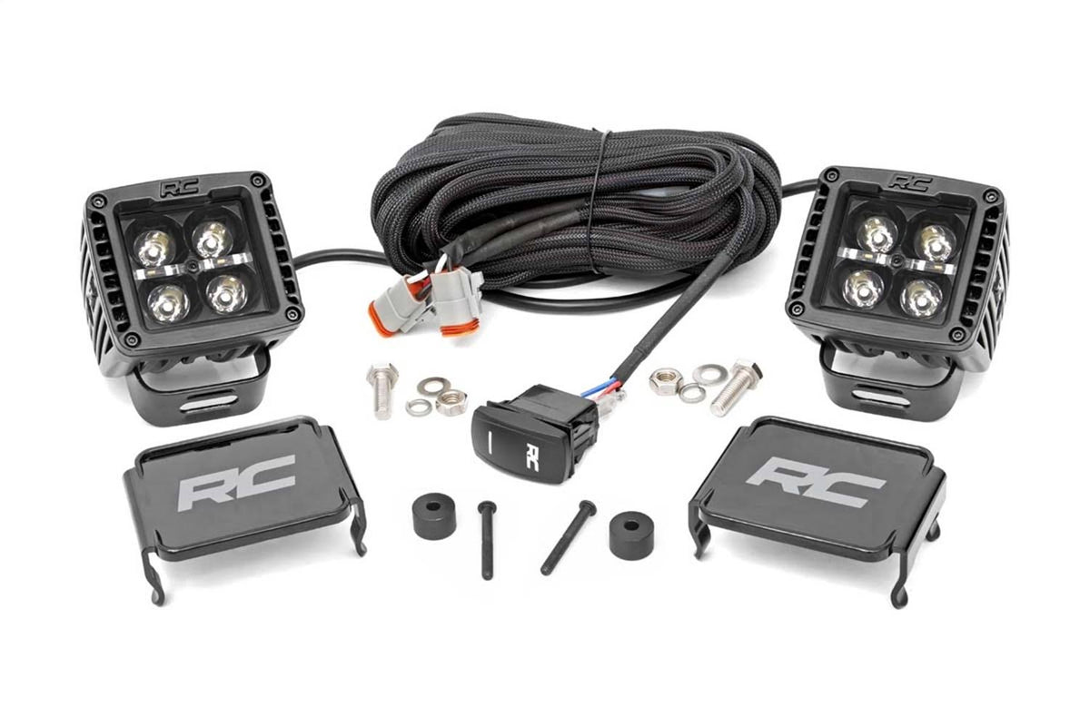 2-Inch LED Cube Easy-Mount Kit with Amber DRL D2218