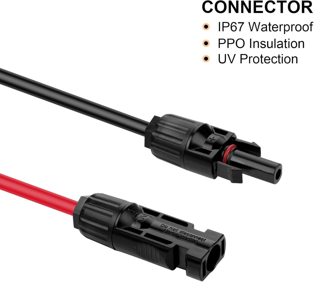 6FT 10AWG Solar Extension Cable with Female and Male Connector P544310