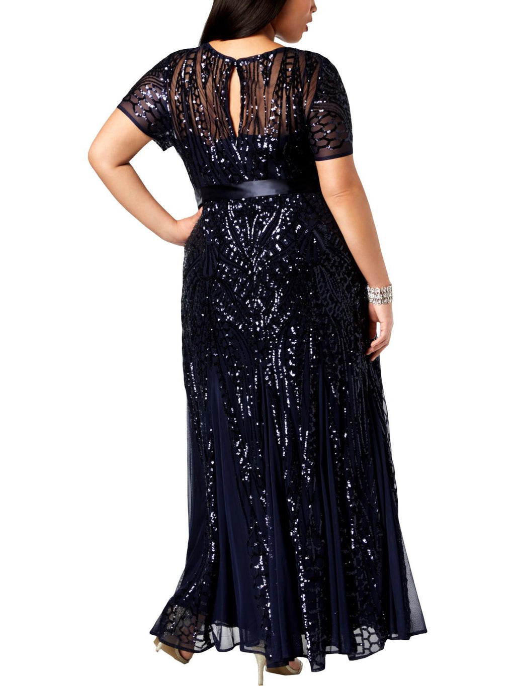Womens Plus Formal Sequined Evening Dress J849645