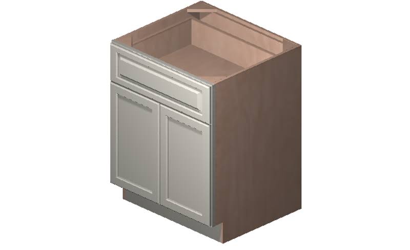 Antique White 2 Doors 1 Drawer 1 Shelf Base Cabinet High-Density Fiberboard Y935