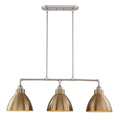 3-Lights Kitchen Island Pendant Lighting Satin Nickel Gold Metal Shade Z121233