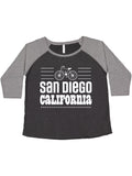 San Diego California Biking Green Women's Plus Size T-Shirt S3436