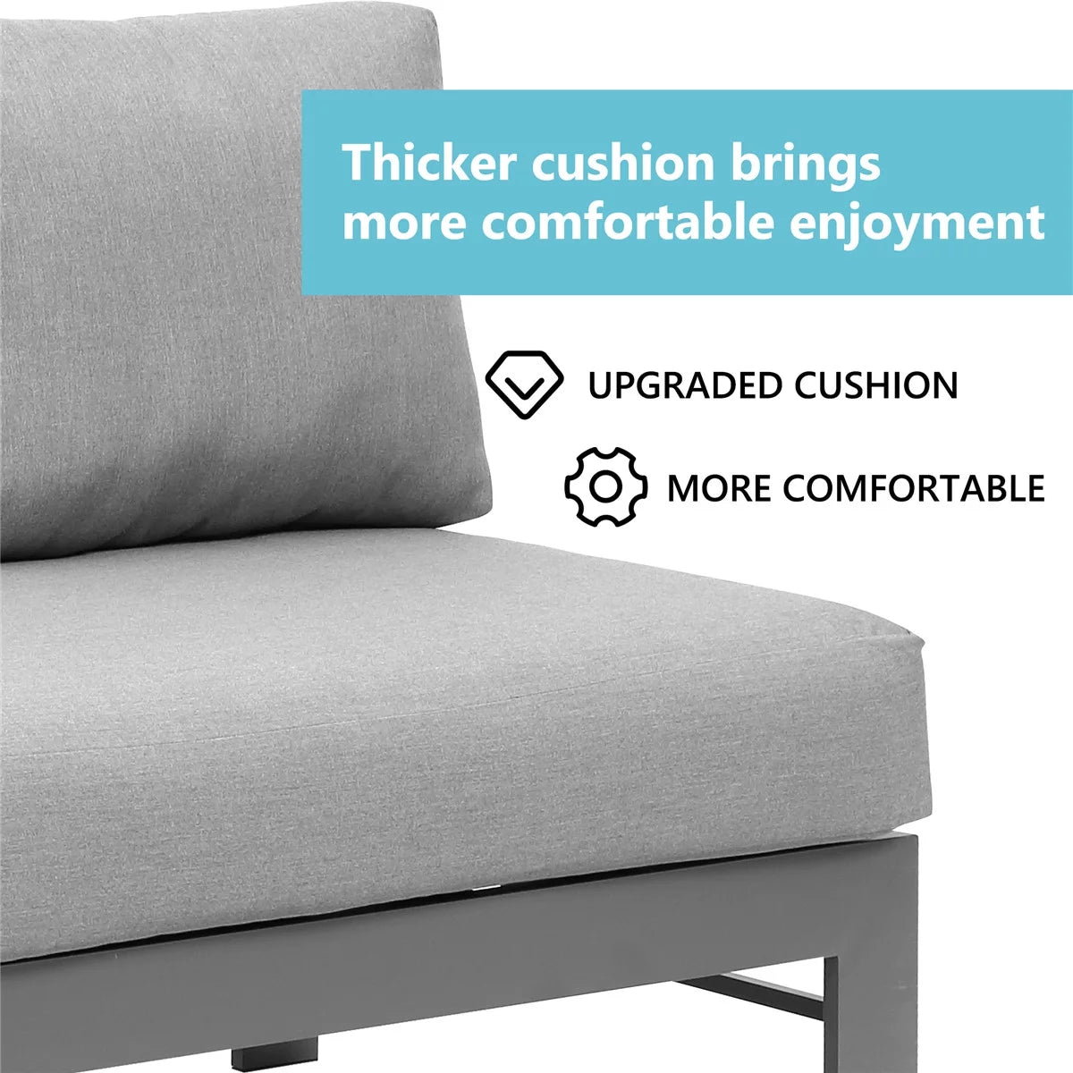 4 Pieces Aluminum Outdoor Sofa Set with Coffee Table Y643050