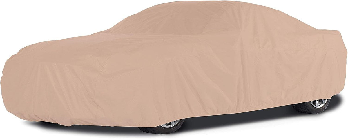 Heavy-Duty Polyester Car Cover with Mesh Vent and Elastic Hem U41017