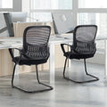 Black Mesh Ergonomic Computer Desk Chair Set of 2 D3752