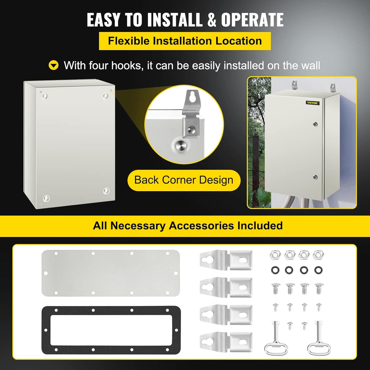 24 x 16 x 10'' NEMA 4X Steel Electrical Enclosure V223908