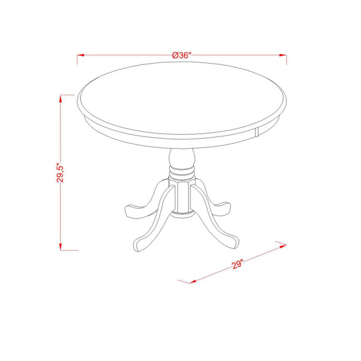 5 Piece Wood Dining Room Set I90191