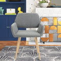 Gray Upholstered Dining Chair with Wood Legs C94352