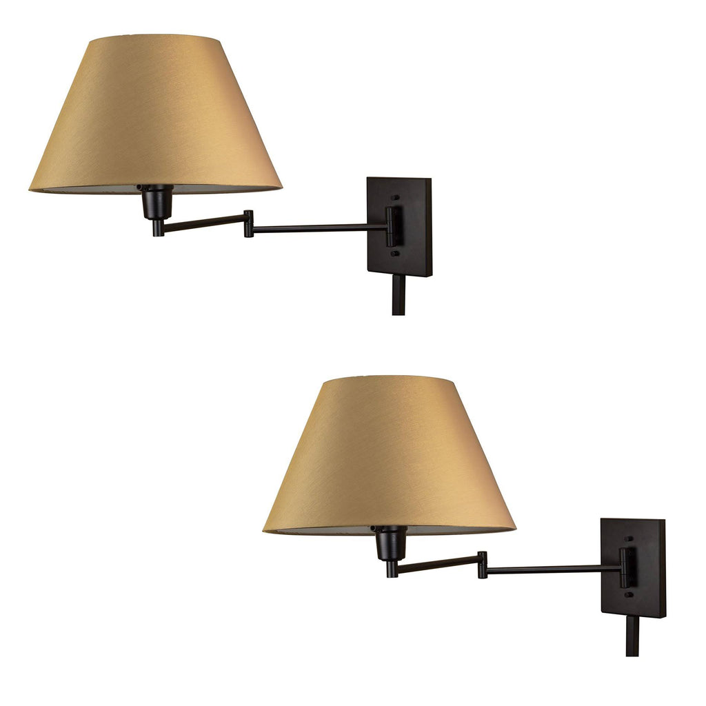 13x22 Swing Arm Wall Lamp, Black Finish, 2-Pack V4177
