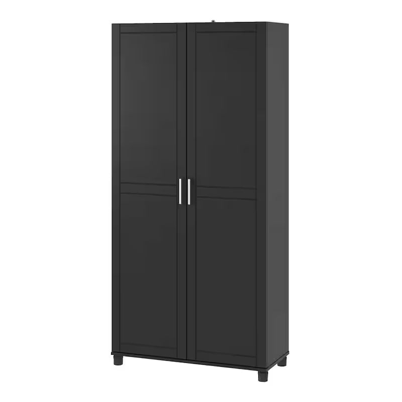 Black Wood Freestanding Garage Cabinet D550234