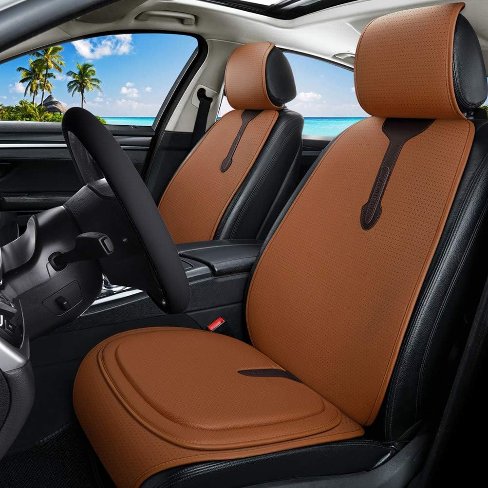Blue Faux Leatherette Car Seat Covers 6pcs Front J156