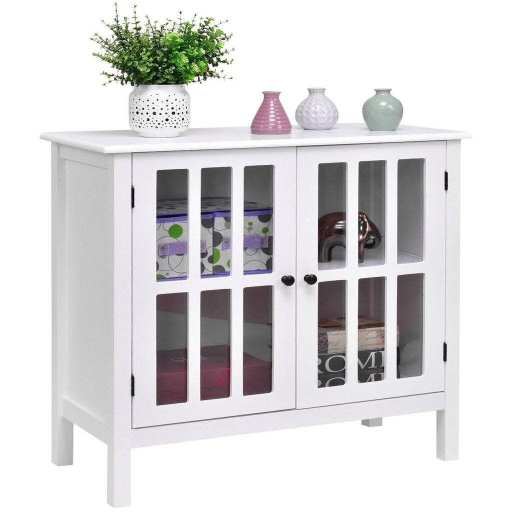 Glass Door Sideboard Console Storage Cabinet W532343
