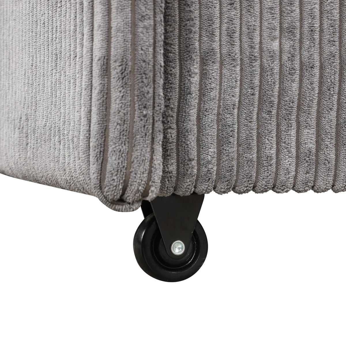 5 Seat Corduroy Fabric Sleeper Sectional Sofa with Storage Ottomans O110663