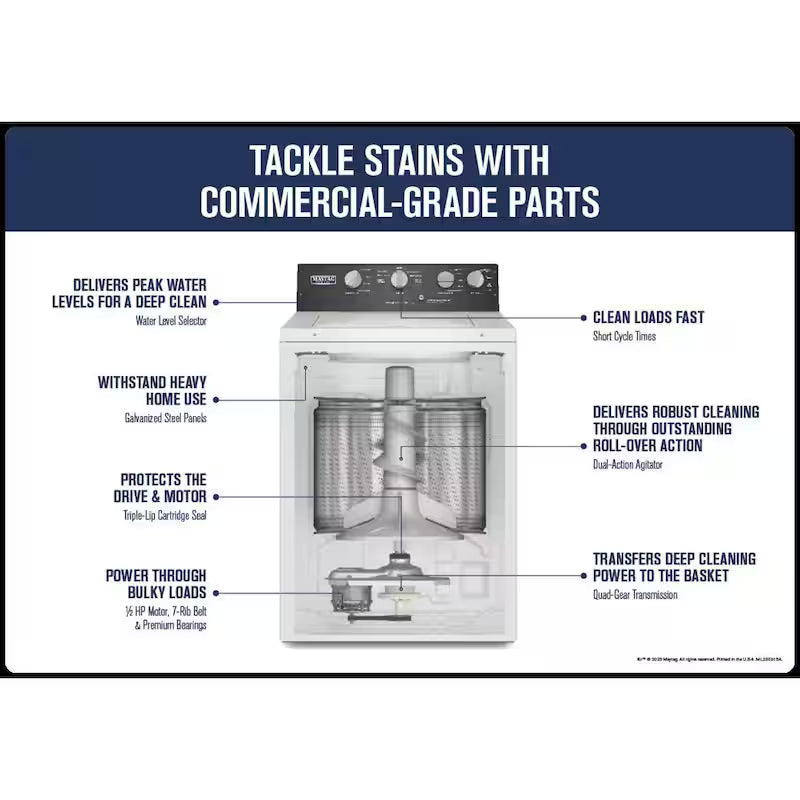 3.5 cu.ft. Top Load Washer with Dual Action Agitator K6505