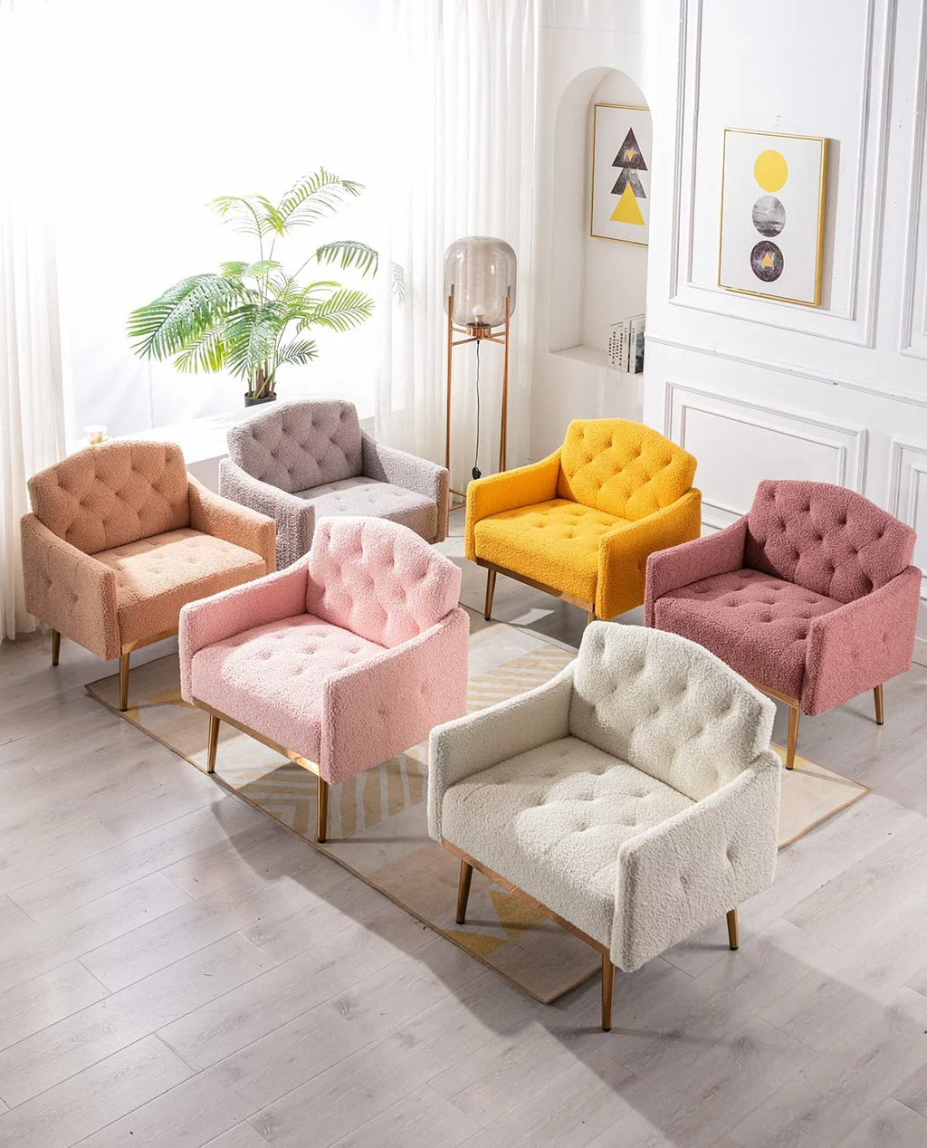 White Upholstered Accent Chair N5698