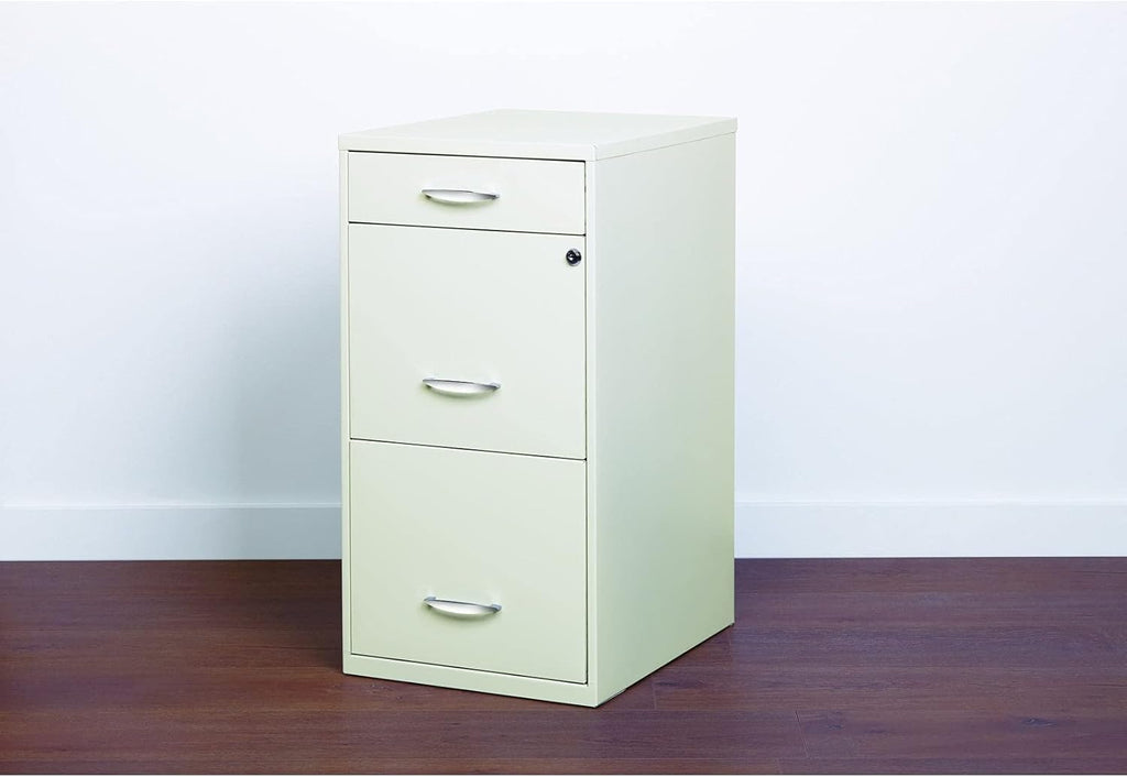 18 Deep 3 Drawer Steel File Cabinet in White Y36033