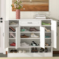 White 8 Adjustable Shelves Shoe Storage Cabinet I645406