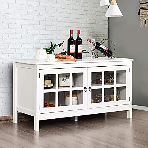Black Wood TV Stand with 2 Doors Y3209