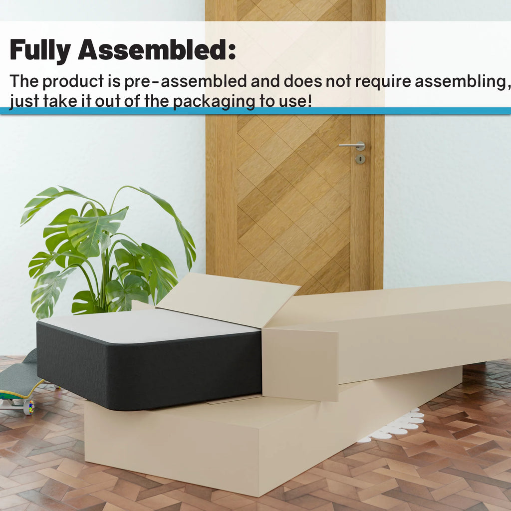 4-Inch Black Wood Split Low Profile Box Spring D399