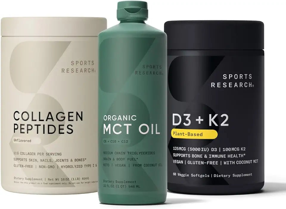 Hydrolyzed Type 1 & 3 Collagen Peptides Powder with MCT Oil and Vitamin D3 K2 T8348
