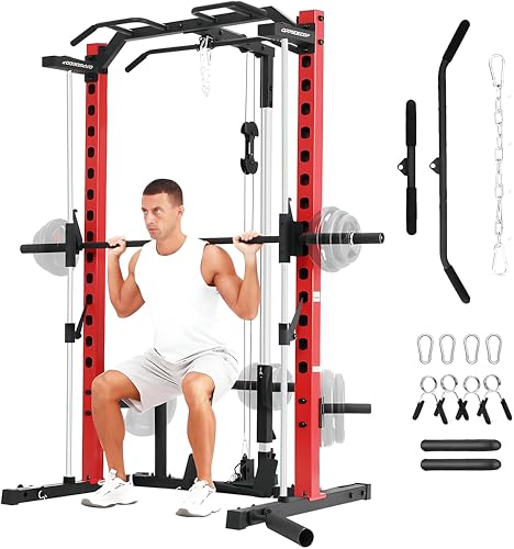 Smith Machine Squat Rack with LAT-Pull Down and Cable Crossover L555076