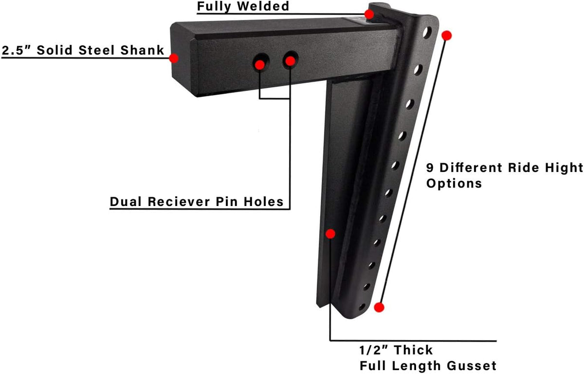 2.5" Adjustable Heavy Duty Trailer Hitch with Dual Ball F426