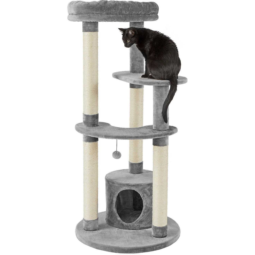 59.5-in Faux Fur Cat Tree Condo W8542