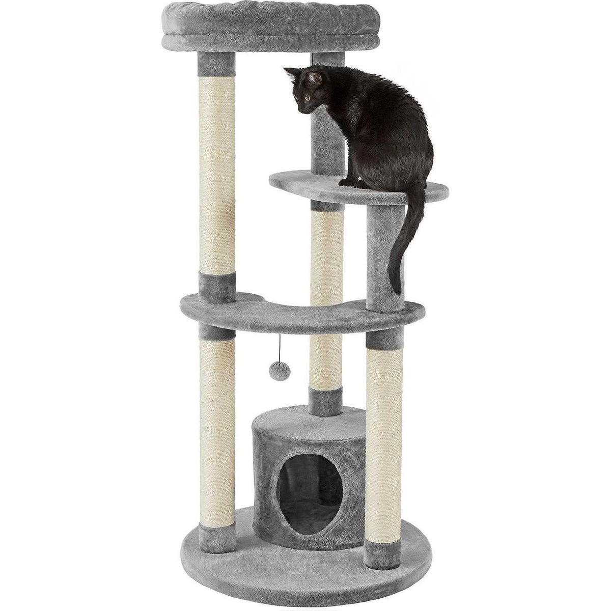 59.5-in Faux Fur Cat Tree Condo W8542