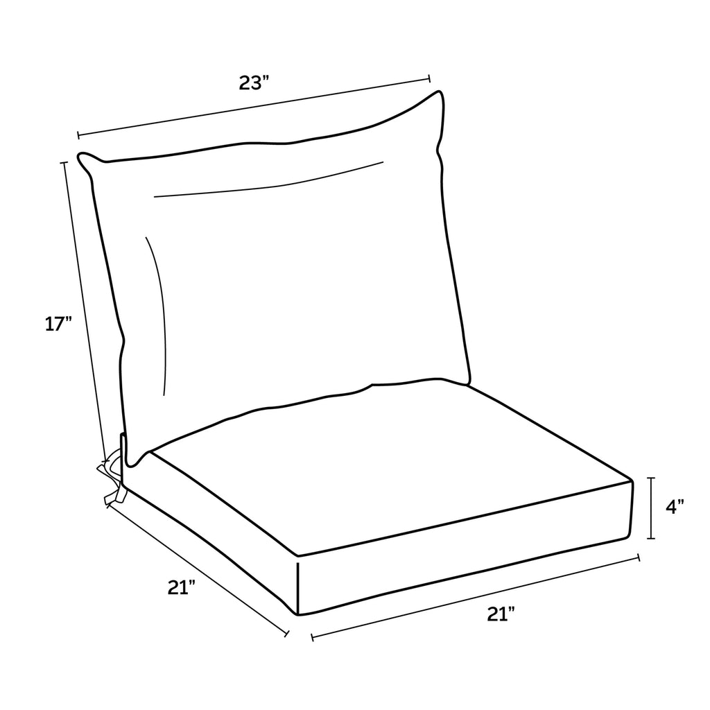 Sapphire Blue Outdoor Dining Chair Cushion Set 21 x 21 J403796