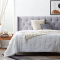 Gray Button Tufted Full Headboard Y808879