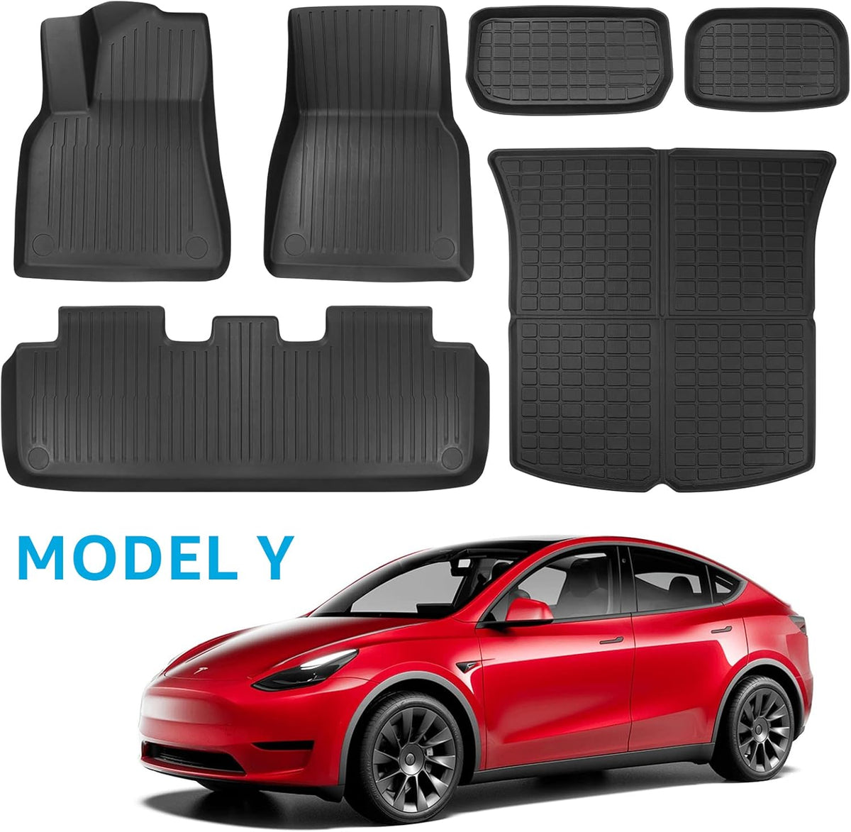 TPE Floor Mats Full Set Waterproof Front Rear Cargo Liner W7448