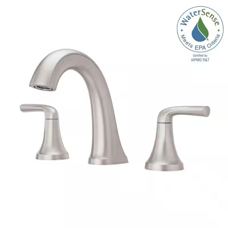 8 in. Widespread Double Handle Bathroom Faucet Brushed Nickel 2-Pack C853
