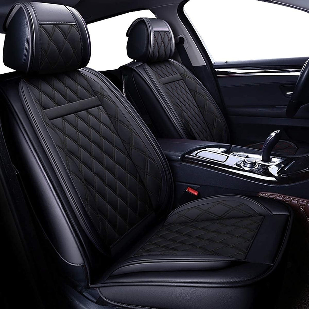 5 Car Seat Covers Full Set Waterproof Faux Leather Black N539