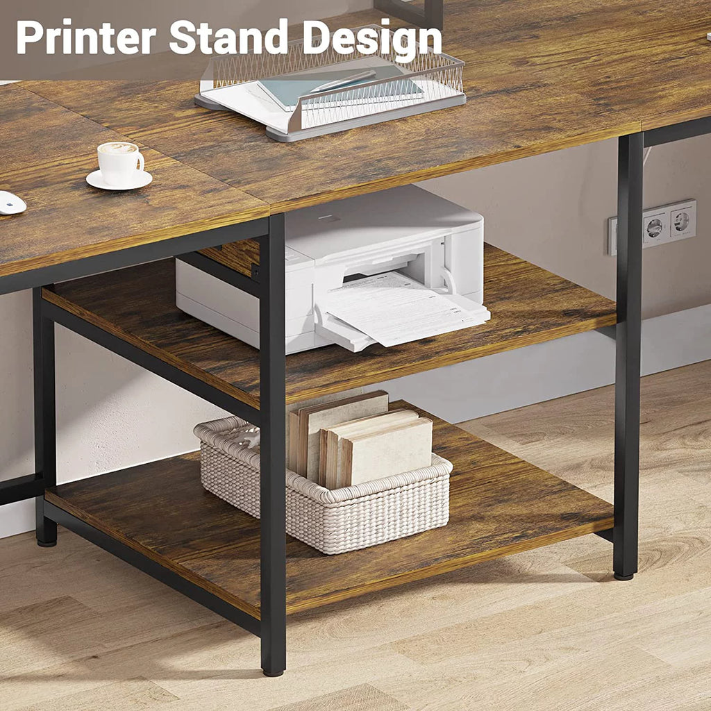 L Shaped Desk with Lift Top and Storage Shelves X7205