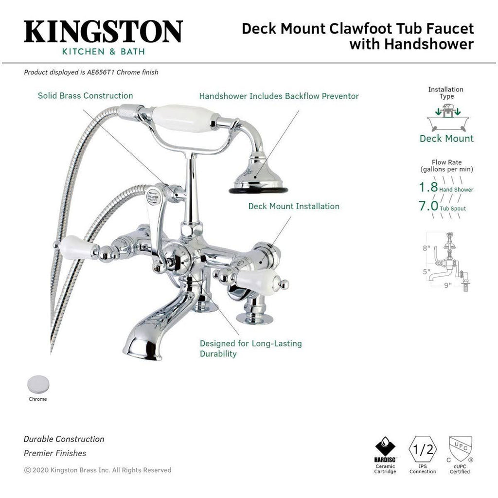 Chrome Clawfoot Tub Faucet with Hand Shower K697715