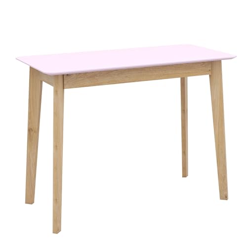 Pink Vanity Desk with Solid Rubber Wood Legs L272324