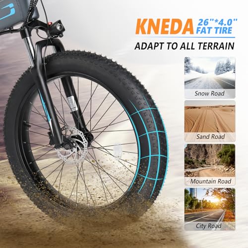 750W 48V 12AH 26" Fat Tire Full Suspension Foldable Electric Bike I10801